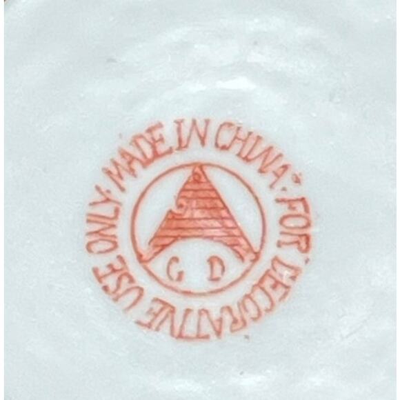 Vintage Chinese Hand-Painted Porcelain & Brass Bowl 6″ Diameter Floral Motif - Picture 7 of 7